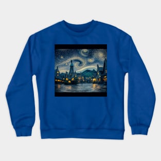 Starry Night Over Hogsmeade Village Crewneck Sweatshirt